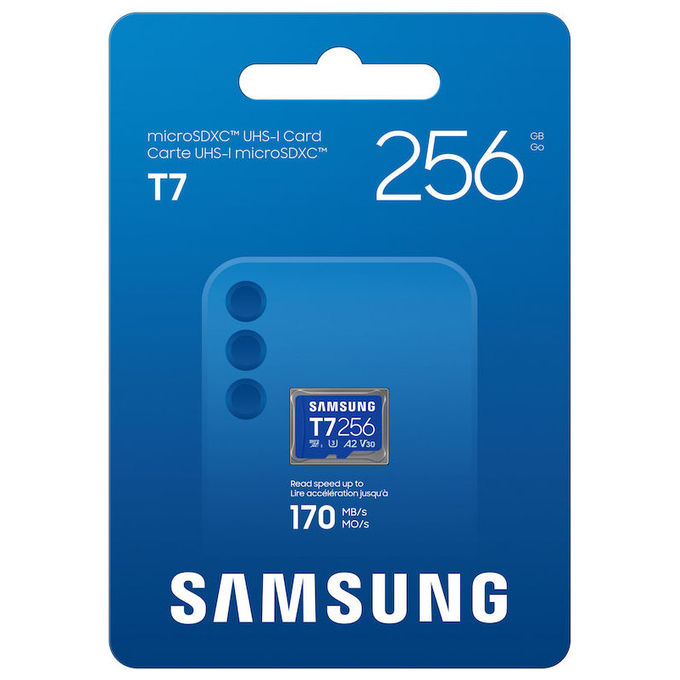 Samsung MB-MB256T-WW T7 Scheda MicroSDXC 256 GB UHS-I U3 V30 A2 170 MB-s colore Blu
