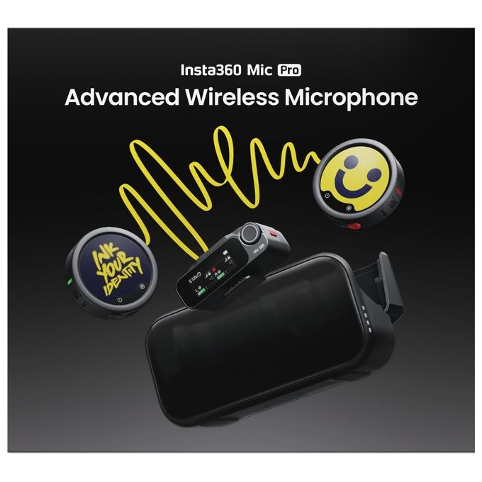 Insta360 MCA10 Microfono Insta360 MIC PRO 2 TX + 1 RX colore Nero