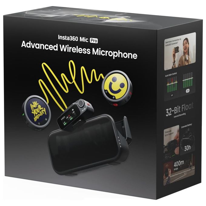 Insta360 MCA10 Microfono Insta360 MIC PRO 2 TX + 1 RX colore Nero