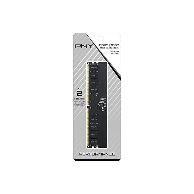 PNY PERFORMANCE DDR5 16GB 4800 MHz DIMM Modulo RAM per computer desktop CL40 1.1V Nero