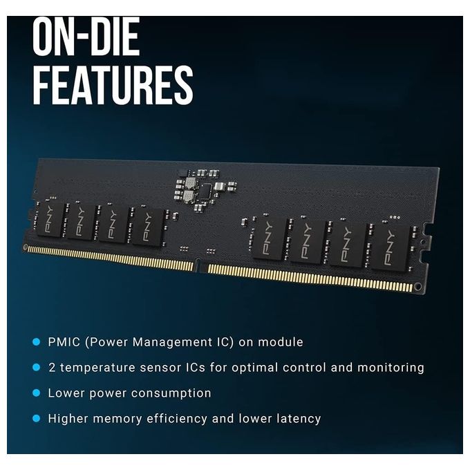 PNY PERFORMANCE DDR5 8GB 4800 MHz DIMM Modulo RAM per computer desktop CL40 1.1V