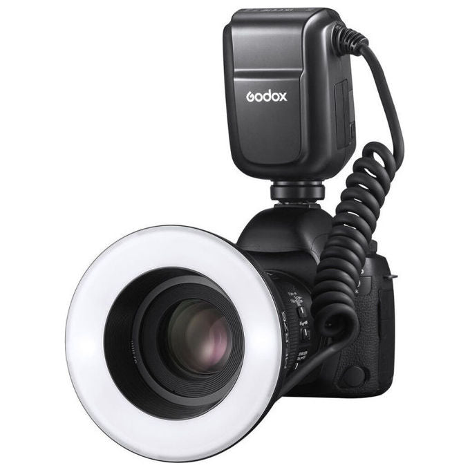 Godox MF-R76C TTL Macro Ring Flash Canon con anelli adattatori 49 52 55 58 62 67 72 77 mm colore Nero