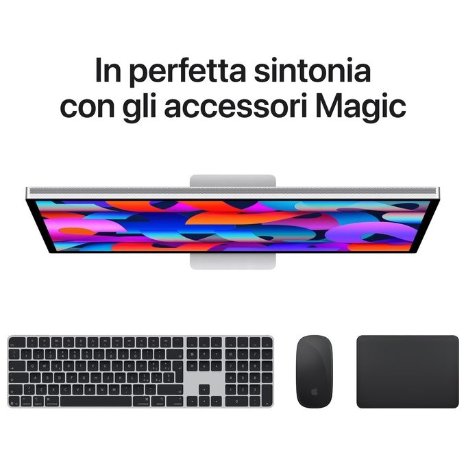 Apple MFEY4T-A Studio Display Monitor 27'' 5K Retina 12MP Center Stage Thunderbolt 5 colore Argento