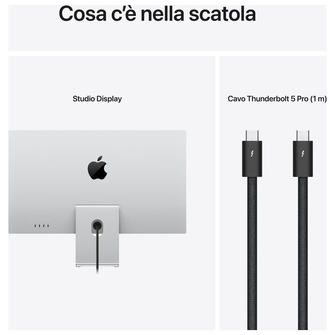 Apple MFEY4T-A Studio Display Monitor 27'' 5K Retina 12MP Center Stage Thunderbolt 5 colore Argento