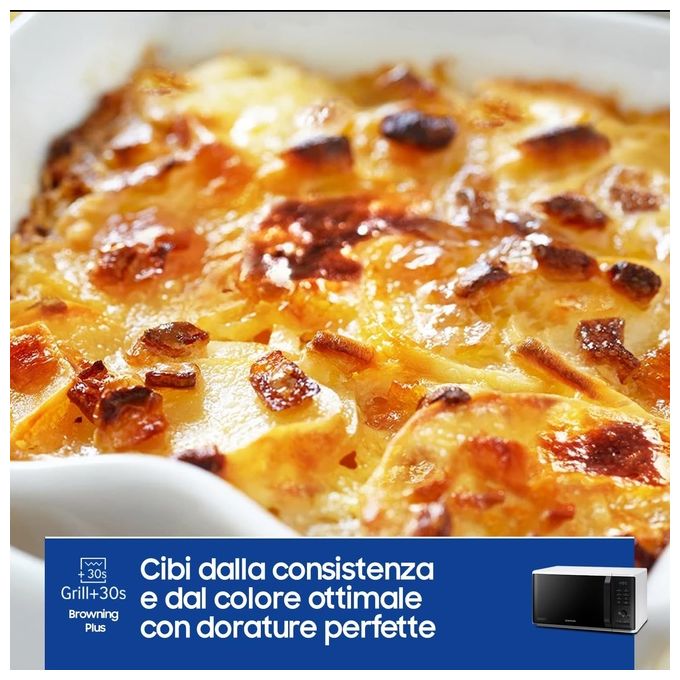 Samsung MG23K3515AW Advanced Forno a Microonde con Grill Capacita' 23 Litri Potenza 800 W Auto Cook Display LED Bianco