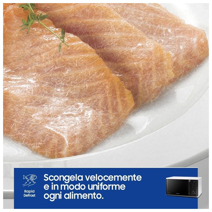 Samsung MG23K3515AW Advanced Forno a Microonde con Grill Capacita' 23 Litri Potenza 800 W Auto Cook Display LED Bianco