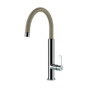 Elleci Dove MGKDOV43 - Miscelatore da cucina monocomando, da incasso, Granitek, canna girevole, 41,5 cm, Acciaio-Tortora