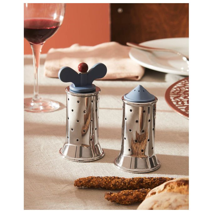 Alessi MGSAL B Spargisale in Acciaio Inox con Tappo Nero colore Nero