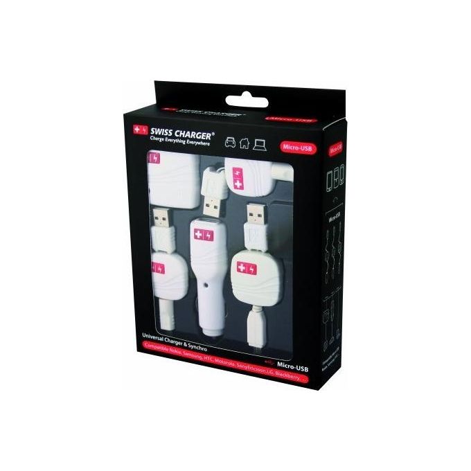 Swiss charger Adattatori Micro-usb Retrattile Compatibile Nokia-samsung-htc-motorola-sony-lg-neroberry