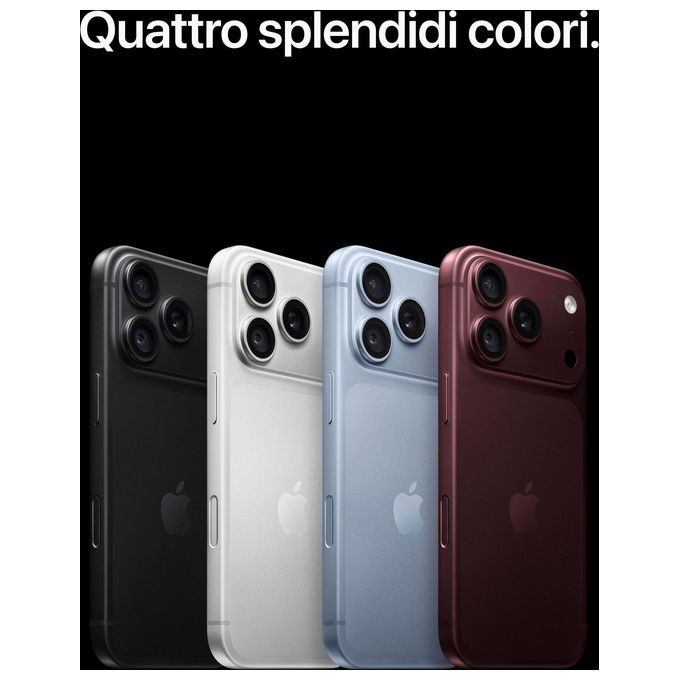 Apple MJRT4QL-A iPhone 18 Pro 256 GB Display ProMotion 6,3'' Fotocamera 48MP Chip A20 Pro colore Glacier