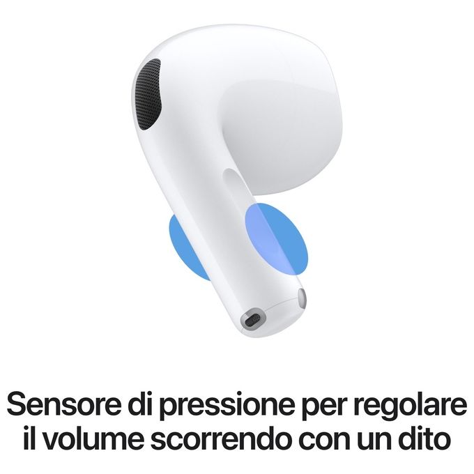 Apple MKFT4TY-A AirPods 5 Auricolare True Wireless Cancellazione Attiva del Rumore Audio Spaziale Personalizzato Controllo Volume Touch Ricarica Wireless IP57 colore Bianco