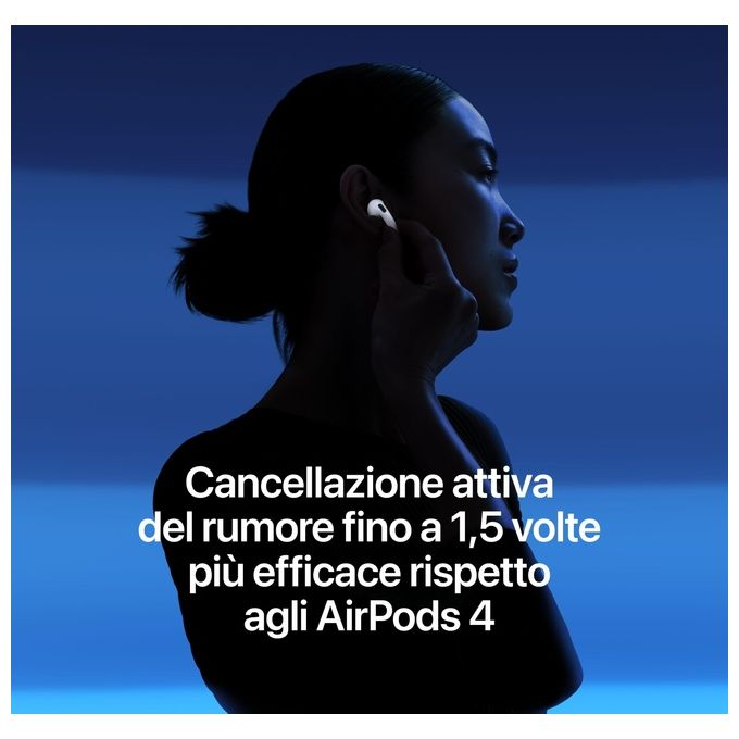 Apple MKFT4ZM-A AirPods 5 Auricolare True Wireless Stereo Bluetooth 5.3 Cancellazione Attiva del Rumore con Custodia di Ricarica Wireless colore Bianco