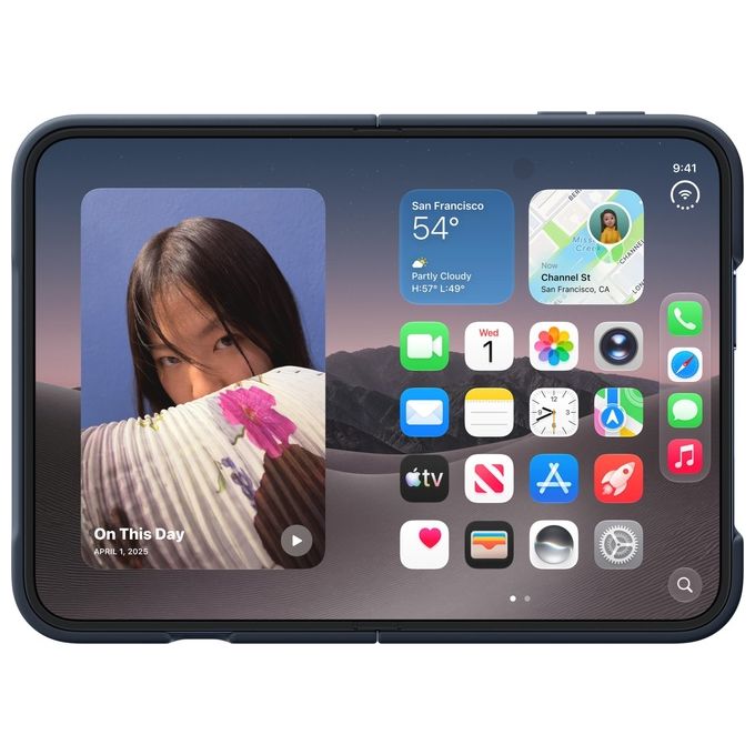 Apple MKR84ZM-A Custodia per iPhone Duo Custodia a libro Compatibile con MagSafe Ricarica Wireless Supporto per Scrivania colore Blu marino