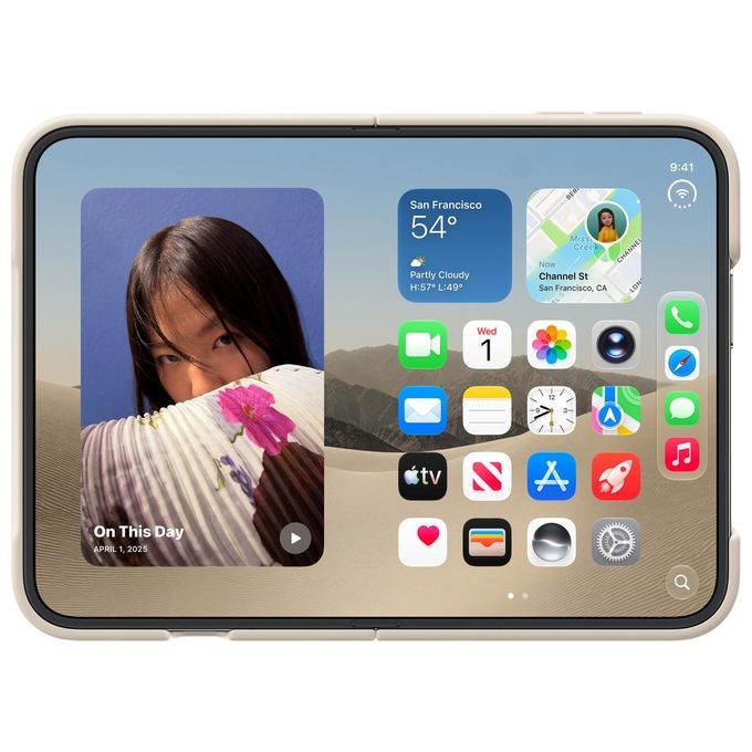 Apple MKR94ZM-A Custodia per iPhone Duo Tipo Custodia a libro Compatibile con MagSafe Supporto per scrivania colore Sabbia