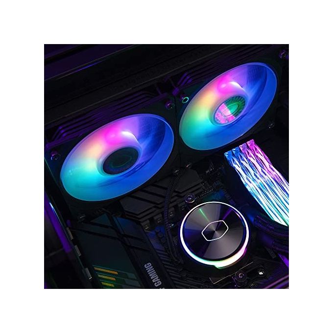 Cooler Master MasterLiquid PL240 Flux - Sistema di Raffreddamento a Liquido AIO per CPU, 2 Ventole 120 mm, Radiatore 240 mm, Controller RGB Indirizzabile Gen2 - Supporta AMD e Intel