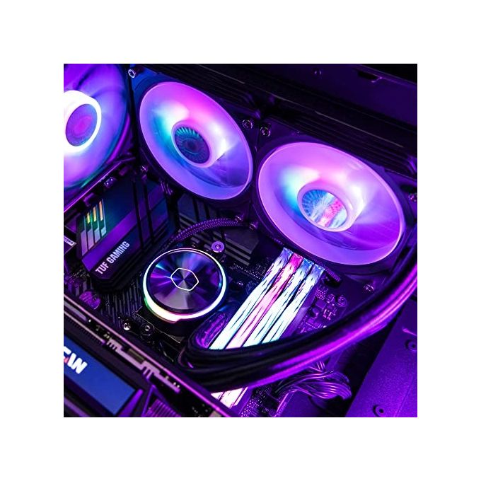 Cooler Master MasterLiquid PL240 Flux - Sistema di Raffreddamento a Liquido AIO per CPU, 2 Ventole 120 mm, Radiatore 240 mm, Controller RGB Indirizzabile Gen2 - Supporta AMD e Intel