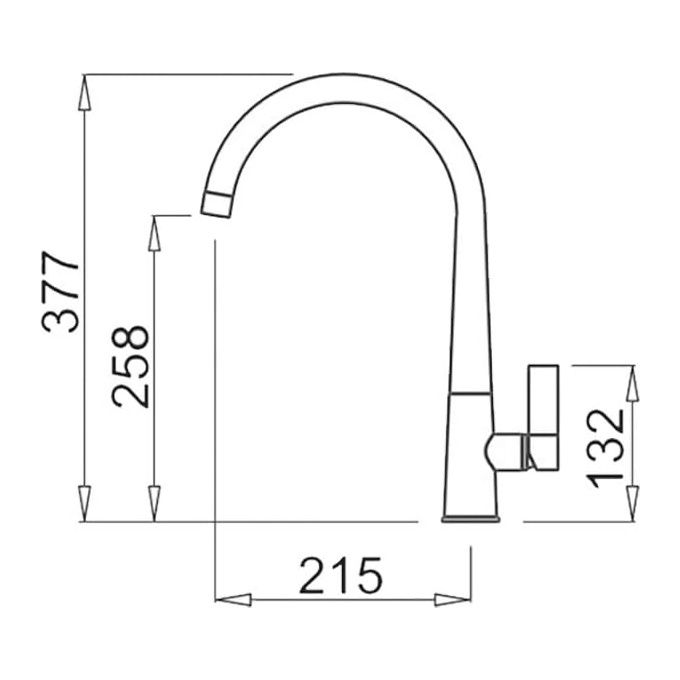 ELLECI MMKATH73 Athena Miscelatore monocomando con canna girevole Modern Metaltek Grigio Titanio 73