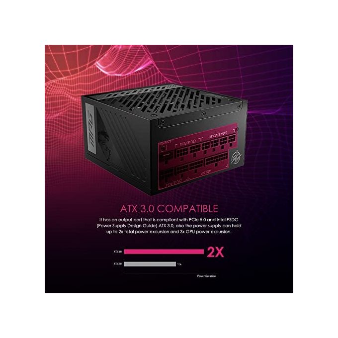 MSI MPG A1000G PCIE5 Alimentatore per Computer 1000W 204 Pin ATX ATX Nero