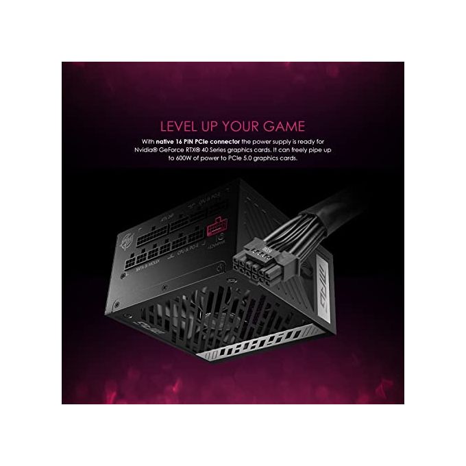 MSI MPG A1000G PCIE5 Alimentatore per Computer 1000W 204 Pin ATX ATX Nero