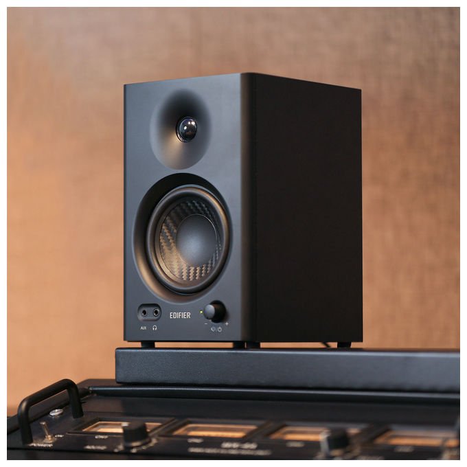 Edifier MR4-BLK MR4 Monitor da Studio Attivi 2.0 Canali 42 W RMS Woofer 4 Pollici Tweeter Cupola di Seta colore Nero