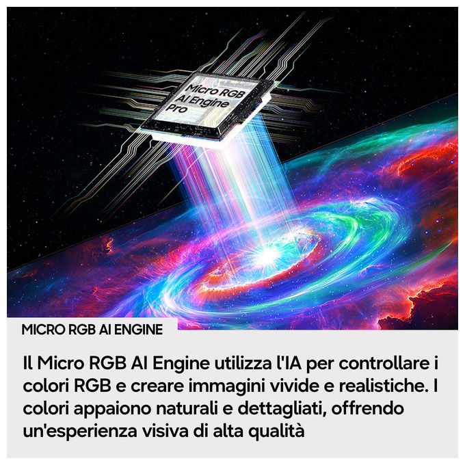 Samsung MRE55R85HAUXZT Micro RGB 55'' Smart TV 4K UHD Motion Xcelerator 144Hz Dolby Atmos colore Nero