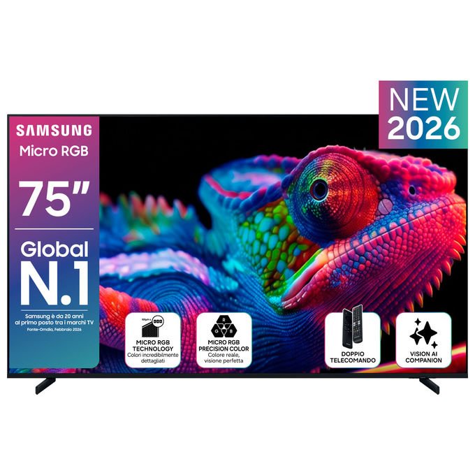 Samsung MRE75R85HAUXZT Micro RGB R85H 4K Vision AI Smart TV 75'' 3840x2160 Pixel Dolby Atmos colore Nero