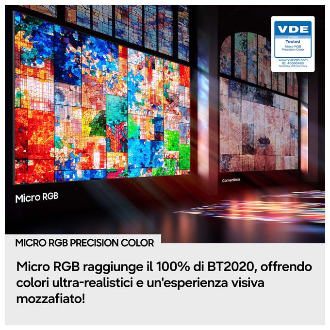 Samsung MRE75R85HAUXZT Micro RGB R85H 4K Vision AI Smart TV 75'' 3840x2160 Pixel Dolby Atmos colore Nero