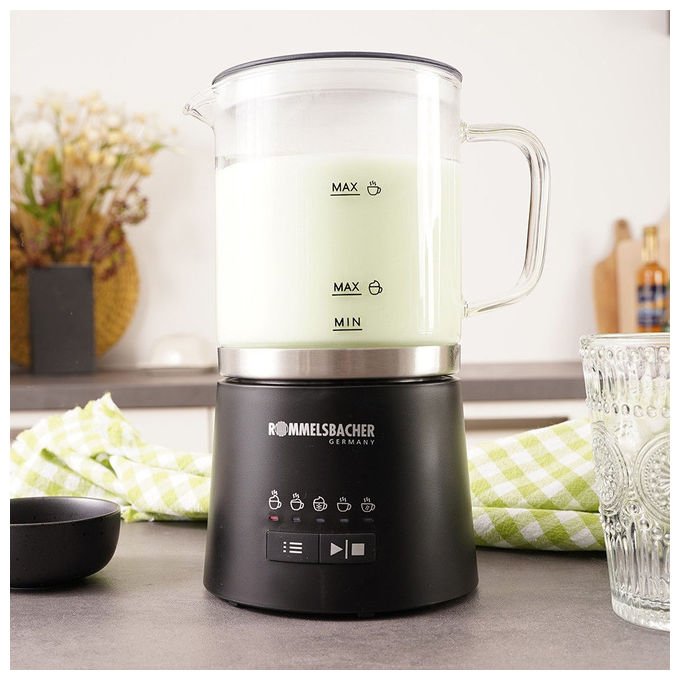 Rommelsbacher MS 625 Montalatte 5 Funzioni Capacita' Schiuma 250 ml Capacita' Riscaldamento 500 ml Potenza 600 W colore Nero