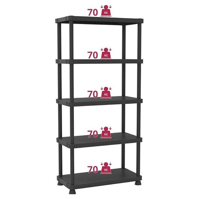 Scaffale A 5 Ripiani Regolabili In Altezza Con Doppia Opzione Di Montaggio L90 X P45 X H187,5