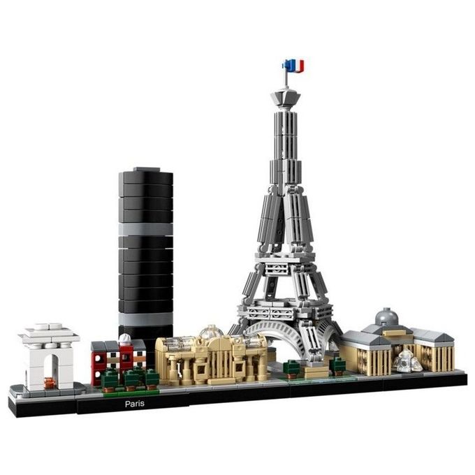 LEGO Architecture 21044 Parigi, con Torre Eiffel e Museo del Louvre, Modellismo Monumenti, Set da Collezione Skyline