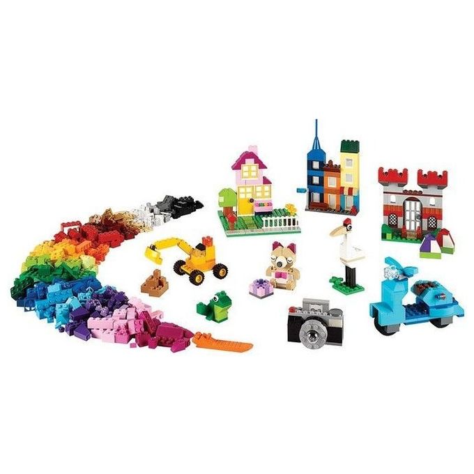 LEGO Classic Scatola Mattoncini Creativi Grande Set per Costruire Macchina Fotografica, Vespa e Ruspa Giocattolo