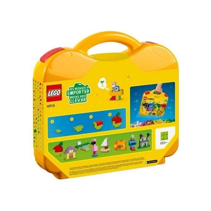 LEGO Classic Valigetta Creativa 10713 Contenitore Mattoncini Colorati con Macchina Giocattolo, Nave, Casa, Castello e Animali da Costruire, Giochi per l'Apprendimento per Bambini e Bambine da 4 Anni