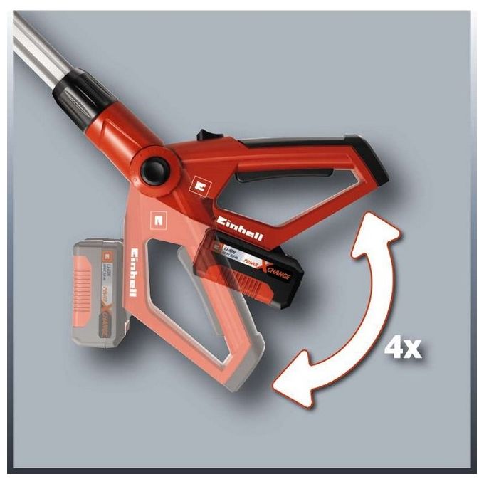 Einhell Svettatoio A Batteria Ge-LC 18 Li T-Solo Per Taglio Rami E Siepi Alte Regolabile E Con Ingranaggi Di Metallo