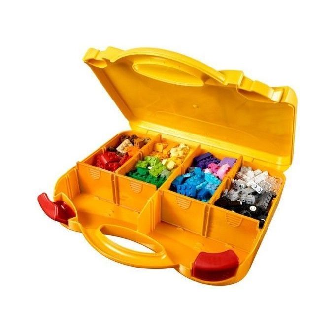 LEGO Classic Valigetta Creativa 10713 Contenitore Mattoncini Colorati con Macchina Giocattolo, Nave, Casa, Castello e Animali da Costruire, Giochi per l'Apprendimento per Bambini e Bambine da 4 Anni