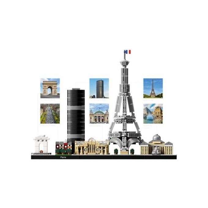LEGO Architecture 21044 Parigi, con Torre Eiffel e Museo del Louvre, Modellismo Monumenti, Set da Collezione Skyline
