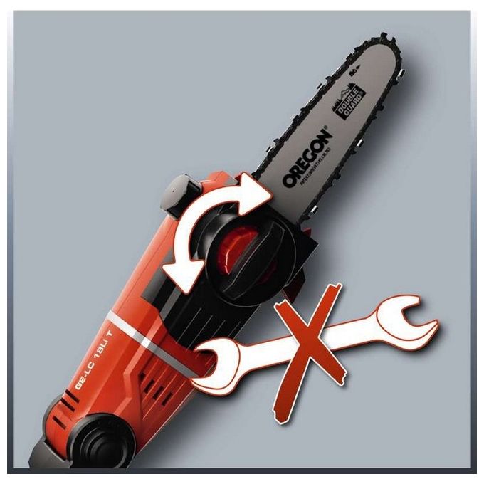 Einhell Svettatoio A Batteria Ge-LC 18 Li T-Solo Per Taglio Rami E Siepi Alte Regolabile E Con Ingranaggi Di Metallo
