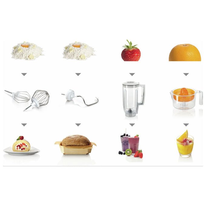Bosch MUM50123 MUM5 Start Line Robot da Cucina 800 W 3,9 L colore Arancione Argento Trasparente Bianco