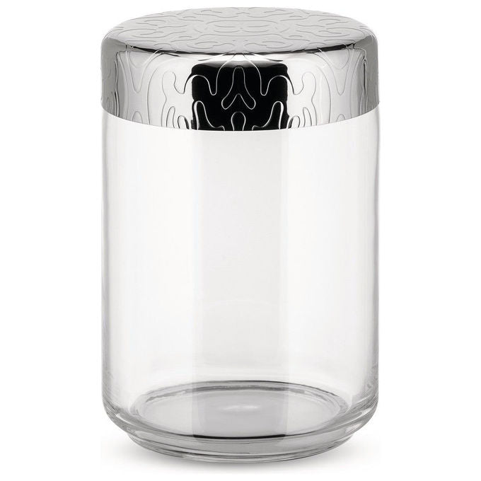 Alessi MW21-100 Barattolo Ermetico Dressed 1 L Vetro Acciaio Inox 18-10 colore Argento