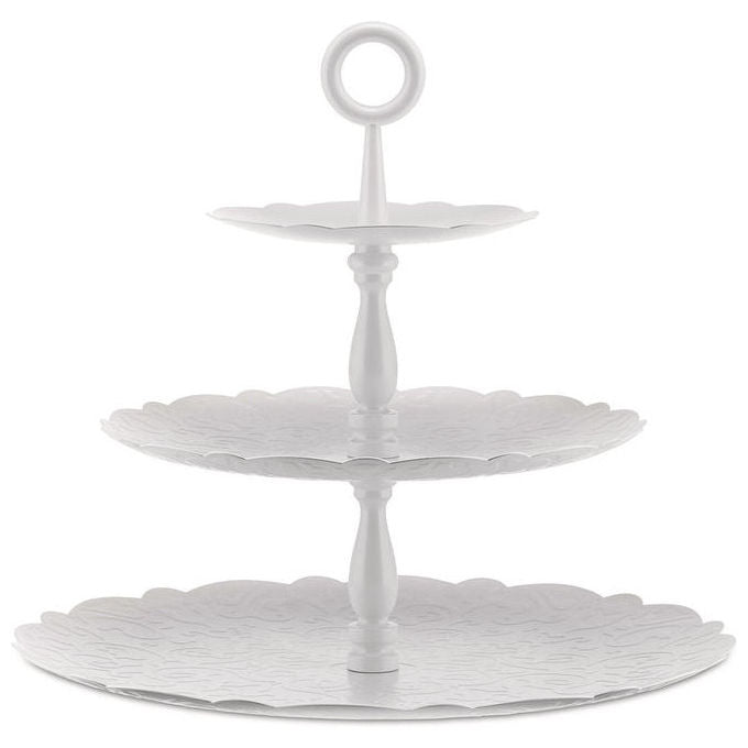Alessi MW52-3 Dressed Alzata a Tre Elementi in Acciaio Inossidabile 18-10 con Decoro a Rilievo colore Acciaio inox