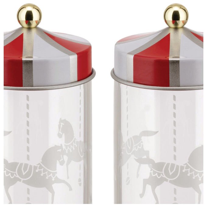 Alessi MW68S2 Circus Barattolo per spezie 0.15 L in vetro con coperchio rimovibile colore Multicolore Trasparente