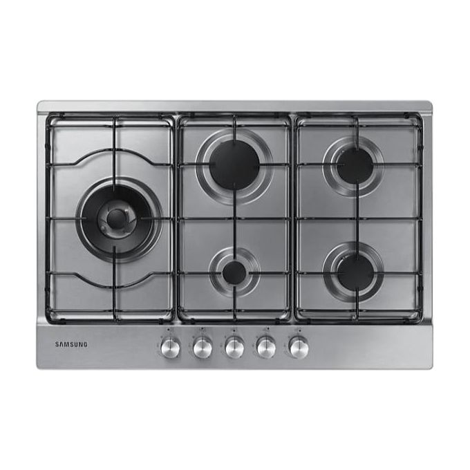 Samsung NA75M3130AS Piano Cottura a Gas 5 Zone 1 Tripla Corona Griglie in Piattina Smaltata 75 cm Acciaio Inox