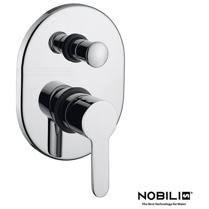 Nobili rubinetterie AB87100CR ABC Miscelatore Monocomando per Doccia ad Incasso con Deviazione Cromo Cromo 2 uscite