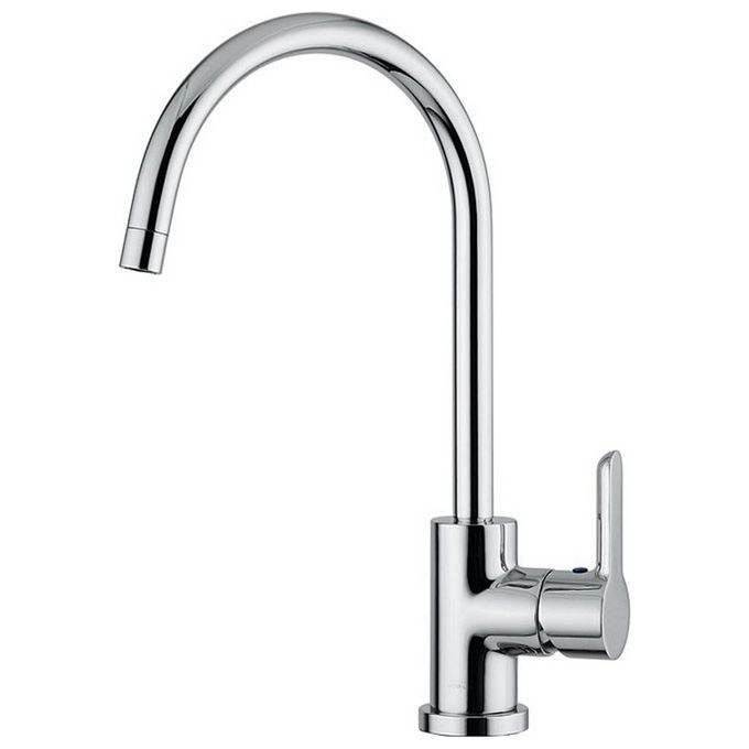 Nobili AB87133CR ABC – Miscelatore da cucina monocomando, installazione su piano, ottone cromato, canna girevole ad ombrello, cartuccia ceramica Ø 35 mm, cromato