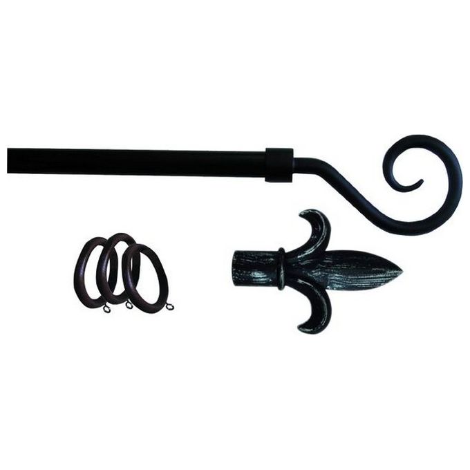 Bastoni per Tende Ferro Kit Antracite P.Lancia 120-210 cm