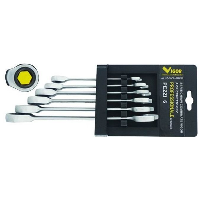 Serie Chiavi Combinate Vigor a Cricchetto Crv Pezzi 6