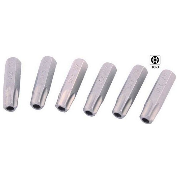 Vigor Inserti Per Avvitatori Torx-Ti Forati Pz.6 Tx-30X25Mm