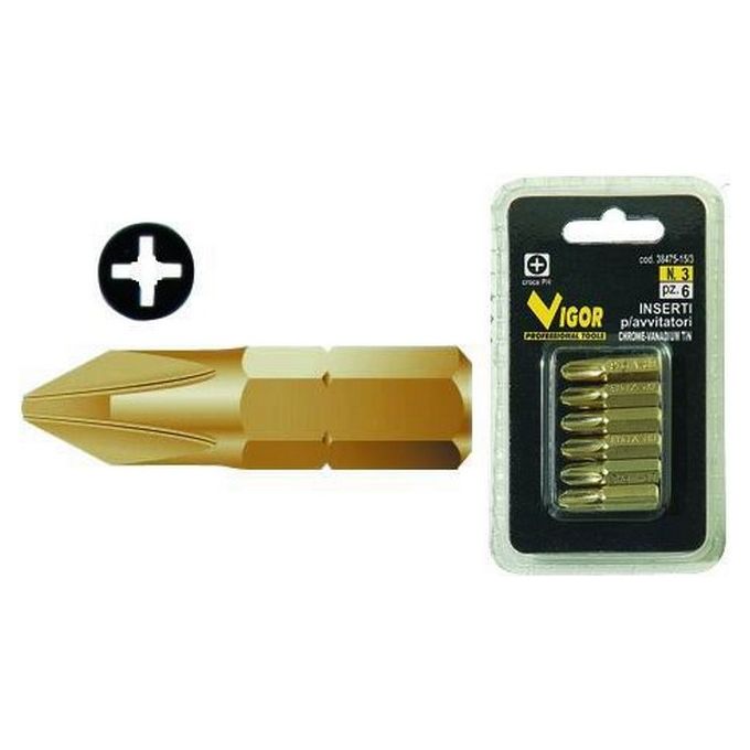 Vigor Inserti Per Avvitatori Cro-Titanio Pz.6 N. 1 Ph