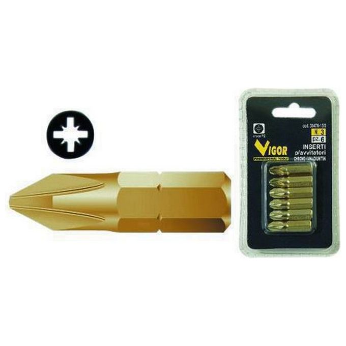 Vigor Inserti Per Avvitatori Cro-Titanio Pz.6 N. 2 Pz.