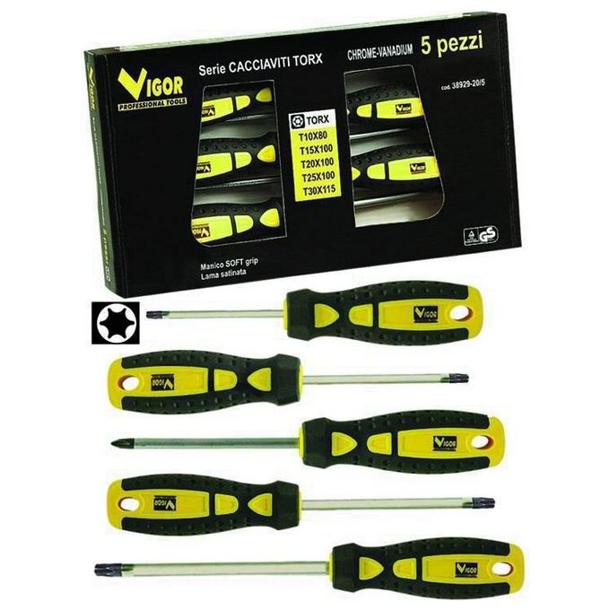 Serie Cacciaviti Vigor Crv Torx Pezzi 5