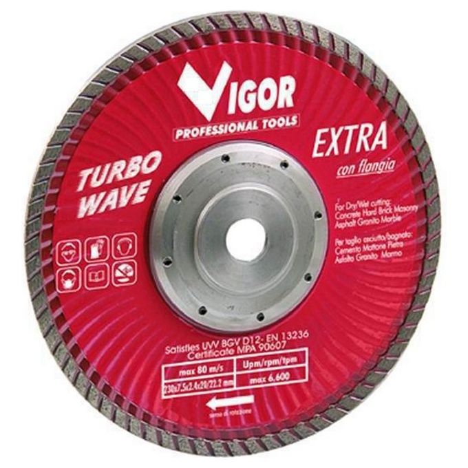 Vigor Dischi Diamantati Turbo-Wave Extra Rosso Diametro Mm.230